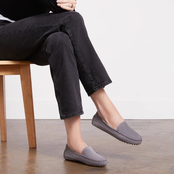 M. Gemi Grey Felize Suede Driving Moccasins - Picture 6 of 9